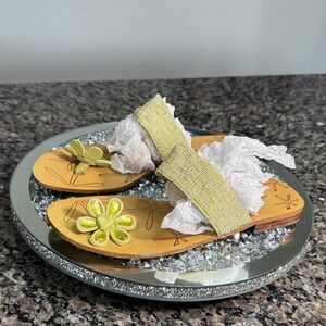 Anne Klein floral beaded Sandals 10